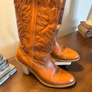 Dingo Women's Heeled Boots - Rich Tan Vintage Western Boho Size 7